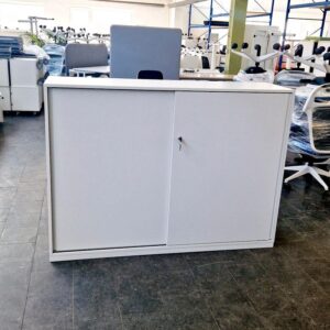 Aktenschrank, Schiebetürenschrank, Steelcase 3 OH, weiß