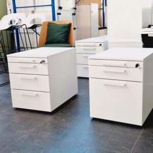 Rollcontainer, Steelcase, weiß, abschließbar, fast neuwertig