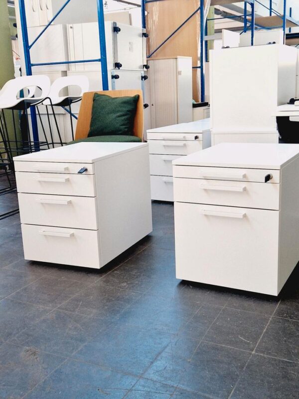 Rollcontainer, Steelcase, weiß, abschließbar, fast neuwertig