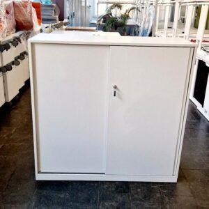 Aktenschrank, Schiebetürenschrank, Steelcase, 3 OH, weiß*