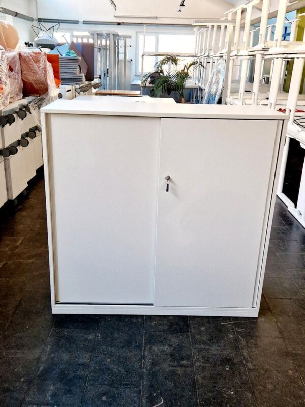 Aktenschrank, Schiebetürenschrank, Steelcase, 3 OH, weiß*